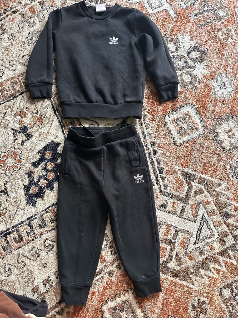 adidas Kids Black Jogger Sweatpants with Trefoil Logo